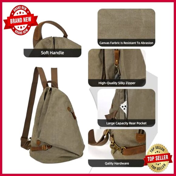 Large Canvas Vintage Backpack Daypack for Travel Hiking Casual Use